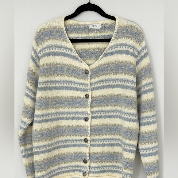 ALPS Wool Blend Fair Isle Style Cardigan Sweater – Size Large - Picture 7 of 7